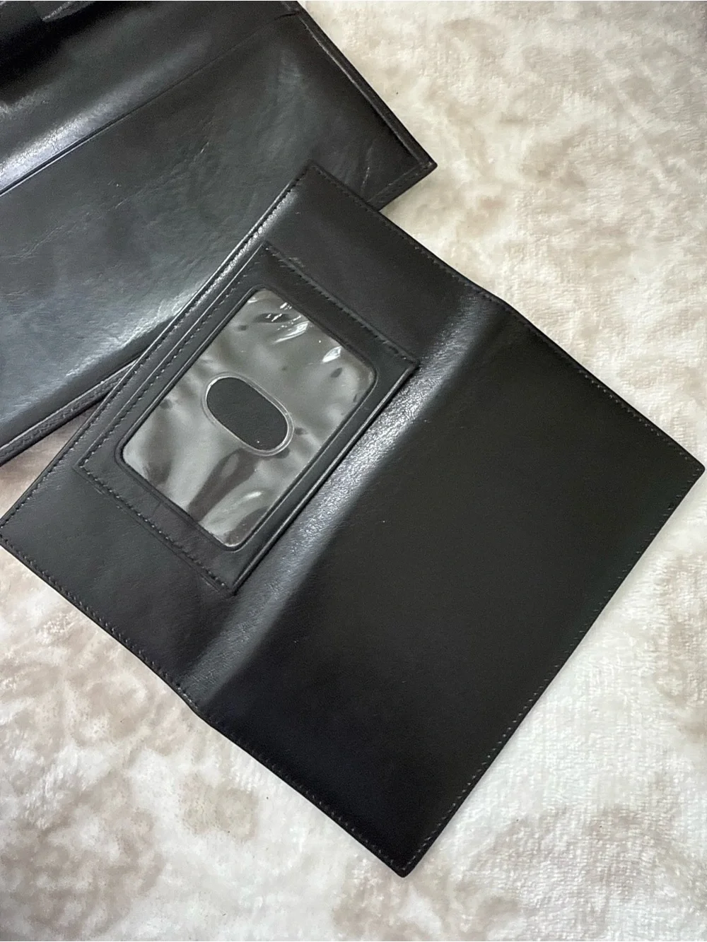 Brahmin Leather Checkbook Wallet Black Brown Croco Embossed Clutch Organizer